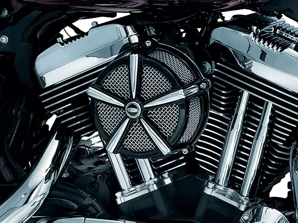 Kuryakyn Buy Kuryakyn 9514 Mach 2 Air Cleaner for Harley-Davidson - Custom Black/Chrome Filter Assembly - View 3 of 5