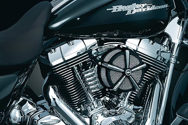 Kuryakyn Buy Kuryakyn 9514 Mach 2 Air Cleaner for Harley-Davidson - Custom Black/Chrome Filter Assembly - View 5 of 5