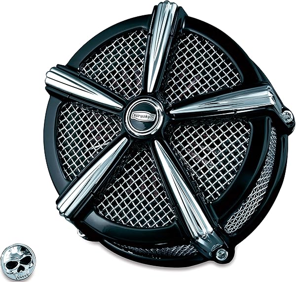 Kuryakyn Buy Kuryakyn 9514 Mach 2 Air Cleaner for Harley-Davidson - Custom Black/Chrome Filter Assembly - View 2 of 5