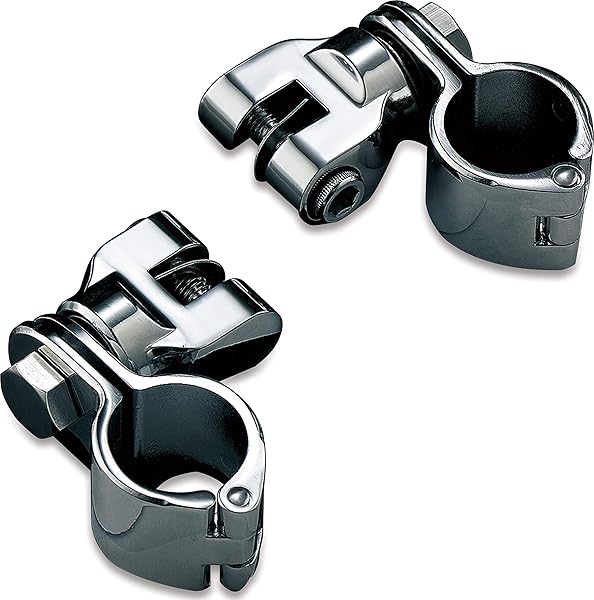 "Buy Kuryakyn 7944 Motorcycle Foot Control Peg Mounts with Magnum Quick Clamps - Chrome for 1-1/4" Engine Guards"