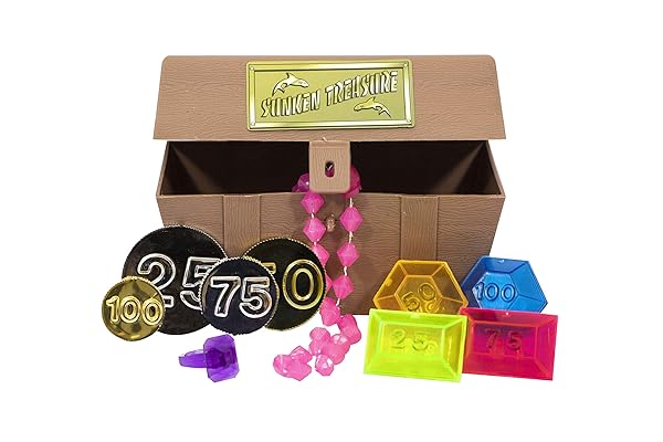 Swimline Swimline Titanic Themed Dive Toy Treasure Chest and Gems Combo Pack for Kids Swimming Pool and Bath Tub Underwater Dive Practice