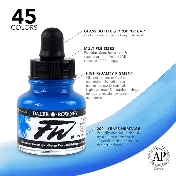 Daler Rowney Buy Daler Rowney FW Emerald Green Acrylic Ink - Versatile, Permanent Calligraphy & Archival Ink for Artists & Students - View 4 of 8