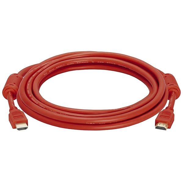 Cmple Cmple 10FT HDMI Cable - High Speed 4K UHD 60Hz, 18Gbps, 3D, Audio Return - Red HDMI Cord for HDTV - View 4 of 6