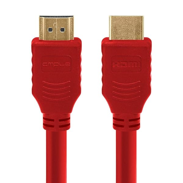 Cmple Cmple 10FT HDMI Cable - High Speed 4K UHD 60Hz, 18Gbps, 3D, Audio Return - Red HDMI Cord for HDTV - View 2 of 6