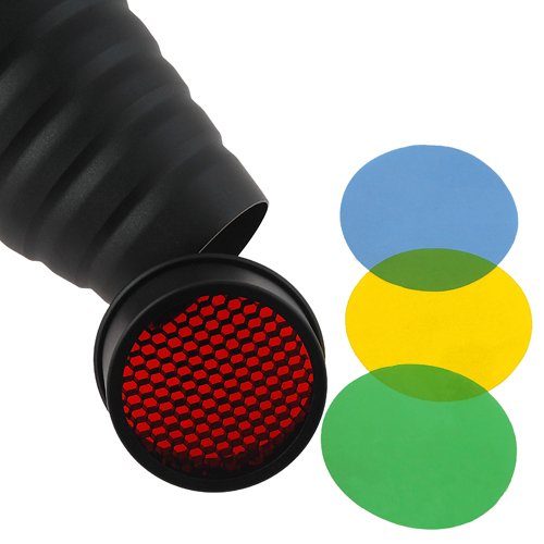 Fotodiox Fotodiox Snoot Kit with 20 Degree Grid and 5 Gel Filters Compatible with Elinchrom Mount Studio Flash and LED Lights - View 3 of 6