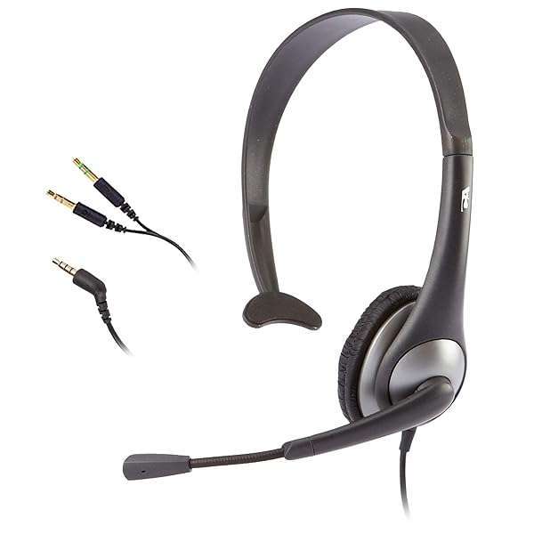 Cyber Acoustics Cyber Acoustics AC-104 Mono Headset: Ideal Headphones with Microphone for K12 Classrooms & Education