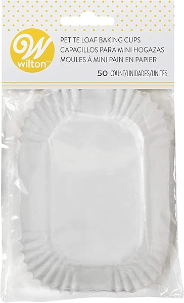 Wilton Wilton Petite Loaf Baking Cups - Microwave-Safe Mini Loaf Cups for Treats, Candy & Nuts - Perfect White Baking Solution