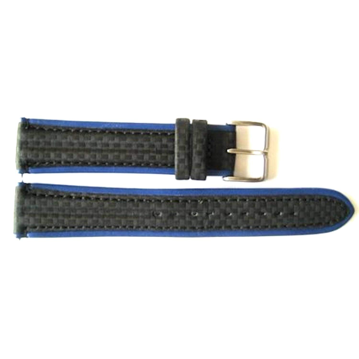 20mm Carbon Fiber and Leather Watch Band for Expedition Watches Durable Stylish Replacement Band
