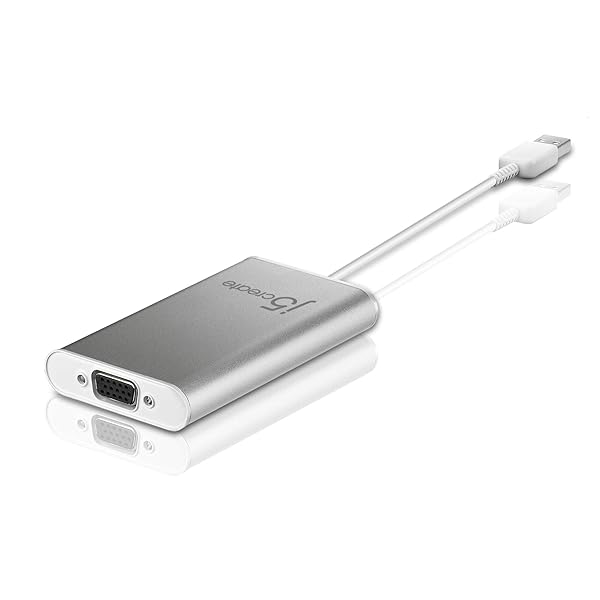 j5create j5create USB 2.0 to VGA Display Adapter: Plug & Play, 3 Modes, Windows & Mac Compatible