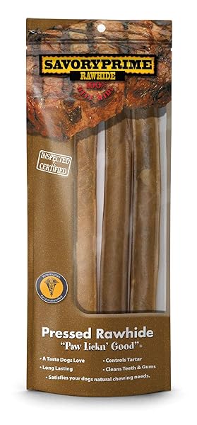 Savory Prime Savory Prime 3 Pack Pressed Roll 10 Inch Natural Dog Chews for Healthy Chewing