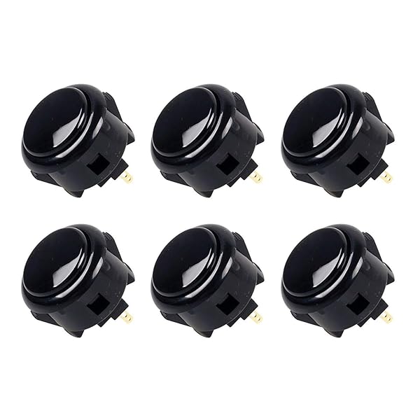 SANWA Sanwa 6 pcs OBSF-30 Original Push Button 30mm Pink for Arcade Jamma Video Game and Joystick Console Games