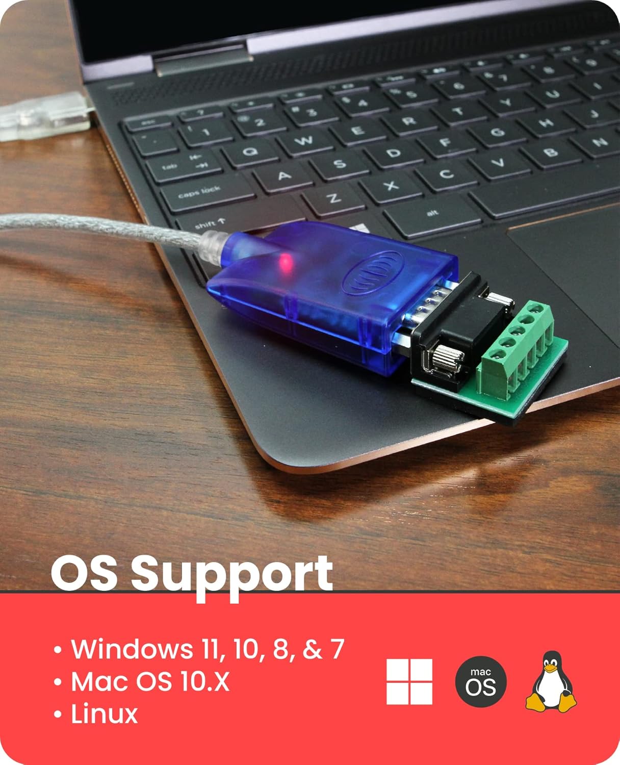 Gearmo Pro 5ft USB to RS485 422 Serial Adapter with FTDI Chip Compatible with Windows 11 - View 4 of 6