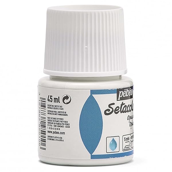 PEBEO Pebeo Setacolor Opaque Fabric Paint - Titanium White 45ml | High-Quality Crafting & DIY Projects - View 5 of 5
