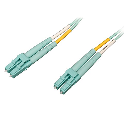Tripp Lite 10Gb/100Gb OM4 LSZH Fiber Patch Cable 5M (16ft) - Aqua LC/LC Duplex for High-Speed Networking