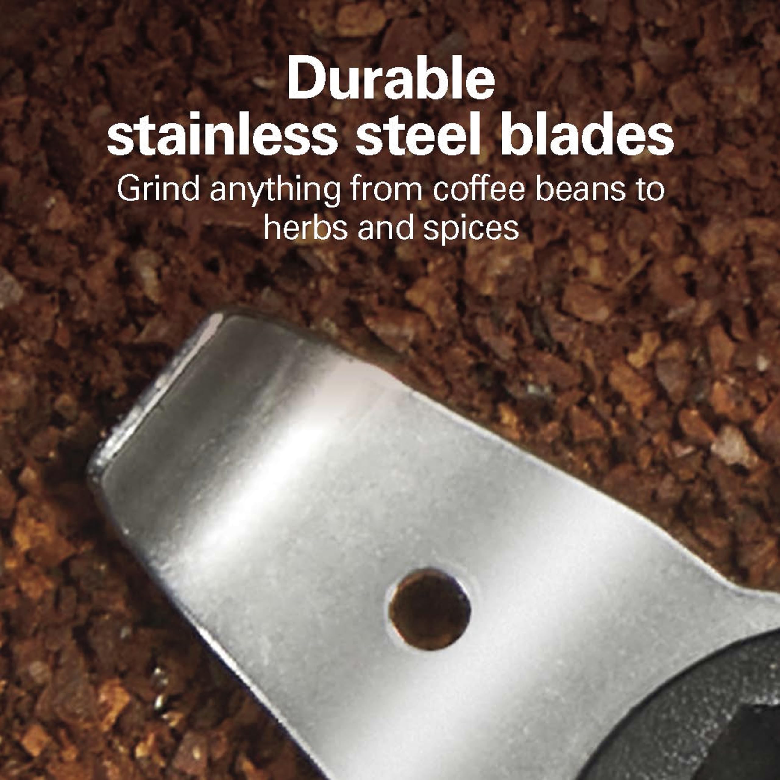 Hamilton Beach Hamilton Beach Fresh Grind Electric Coffee Grinder for Beans, Spices and More, Stainless Steel Blades, Removable Chamber, Makes up to 12 Cups, Black - View 5 of 8