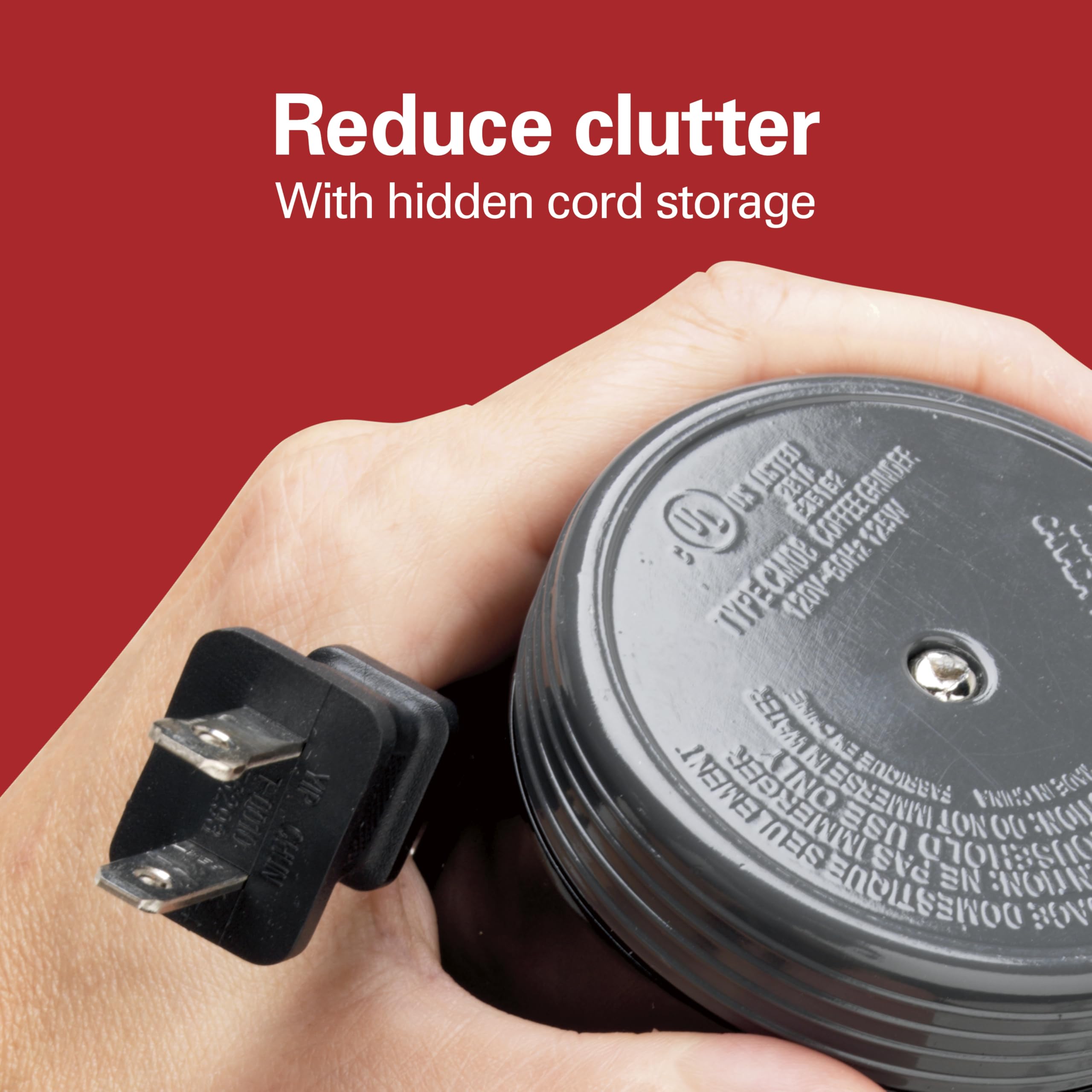 Hamilton Beach Hamilton Beach Fresh Grind Electric Coffee Grinder for Beans, Spices and More, Stainless Steel Blades, Removable Chamber, Makes up to 12 Cups, Black - View 6 of 8