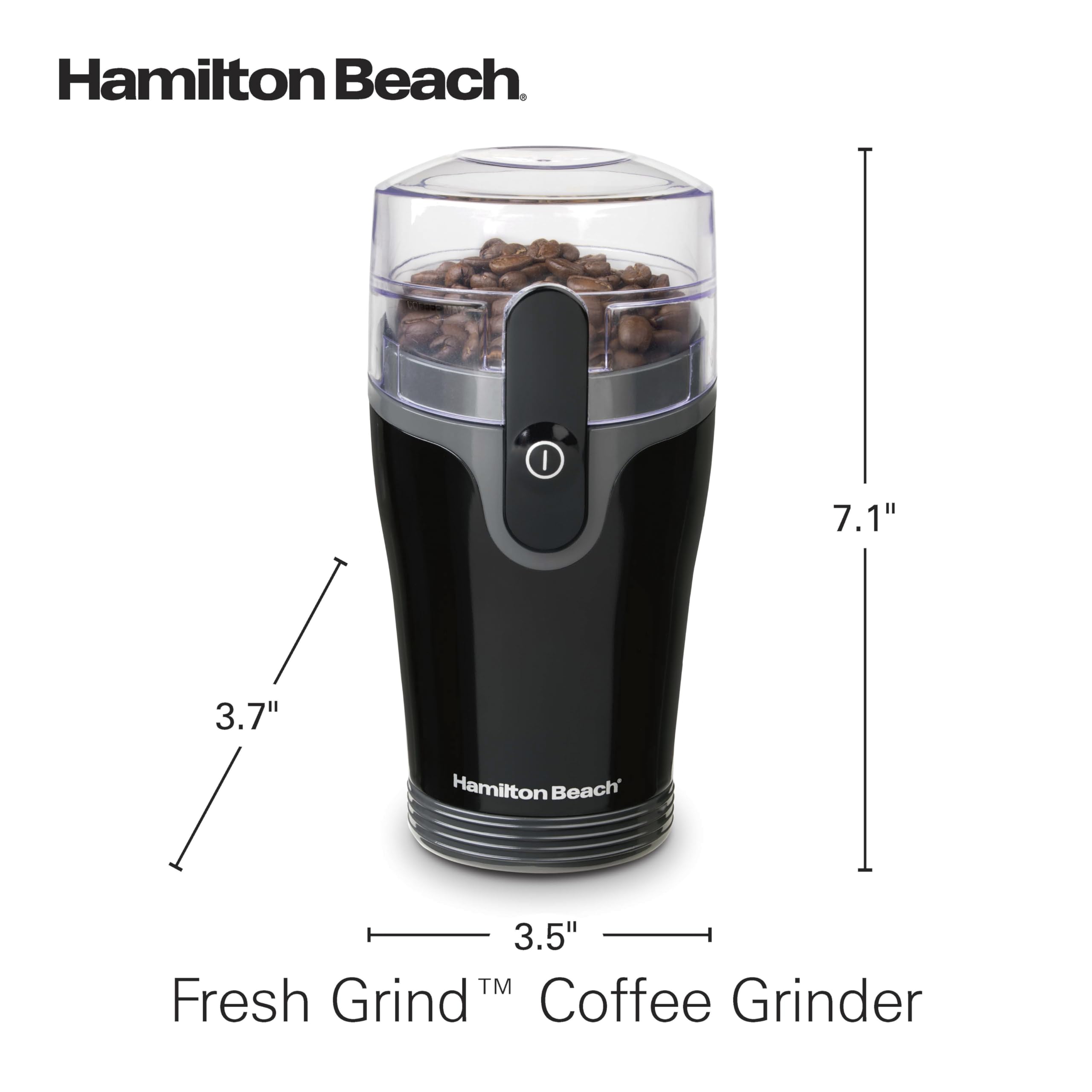 Hamilton Beach Hamilton Beach Fresh Grind Electric Coffee Grinder for Beans, Spices and More, Stainless Steel Blades, Removable Chamber, Makes up to 12 Cups, Black - View 8 of 8