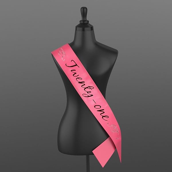 elope Elope Hot Pink Glitter 21st Birthday Sash for Women Perfect Party Accessory - View 2 of 3