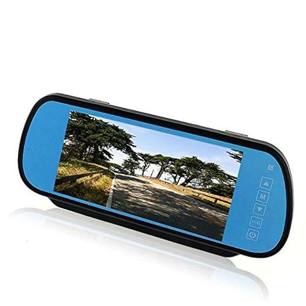BW 7-Inch 16:9 TFT LCD Car Monitor - HD Rear View Mirror with Touch Button & Dual Video Input