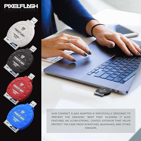 PixelFlash PixelFlash CF Card Reader - USB 3.0 Compact Flash Adapter with Rugged Design & No-Bend Pins for Fast Data Transfer - View 4 of 10