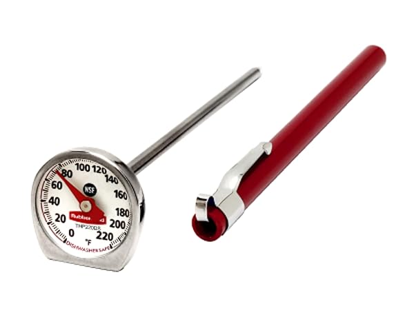 Rubbermaid Commercial Products Rubbermaid Instant Read Thermometer - Pocket Size, Dishwasher Safe for Meat & Food Cooking, Grilling & Oven Use