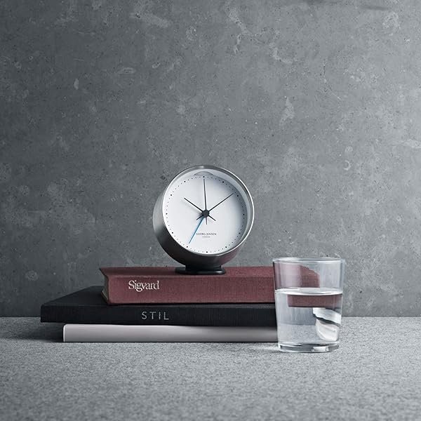 Georg Jensen Georg Jensen Henning Koppel Non Ticking Desk Clock with Alarm 3.94 Inch for Timeless Elegance and Quiet Functionality - View 3 of 4