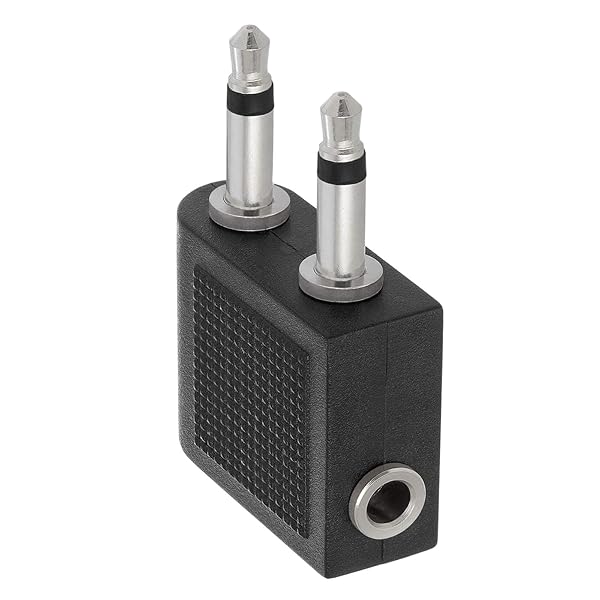 Cmple Cmple Dual 3.5mm Audio Airplane Adapter - Airline Headphone Stereo Adapter for In-Flight Use - View 3 of 6