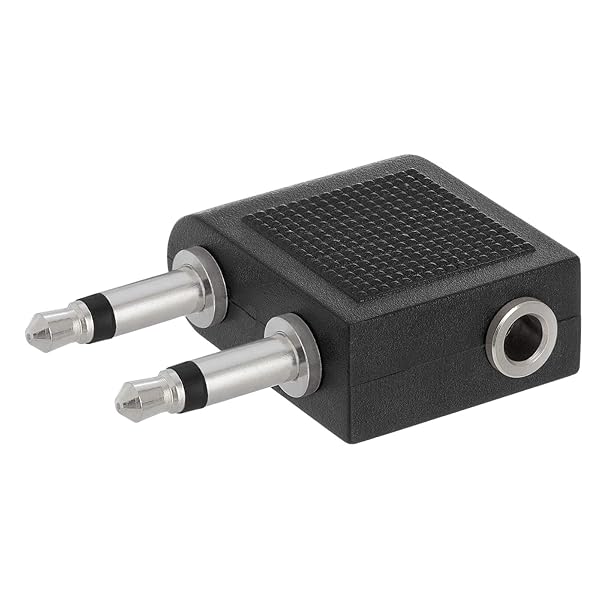 Cmple Dual 3.5mm Audio Airplane Adapter - Airline Headphone Stereo Adapter for In-Flight Use