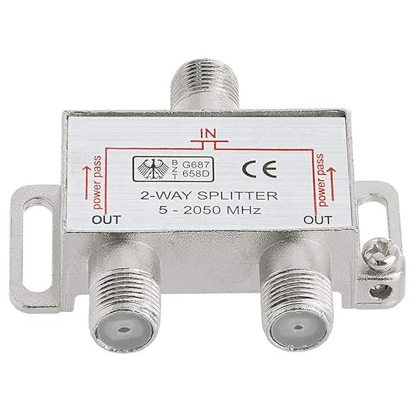 Cmple Cmple 2-Way Coaxial Cable Splitter 2050MHz - RG6 TV Splitter for Optimal Signal Distribution - View 3 of 3