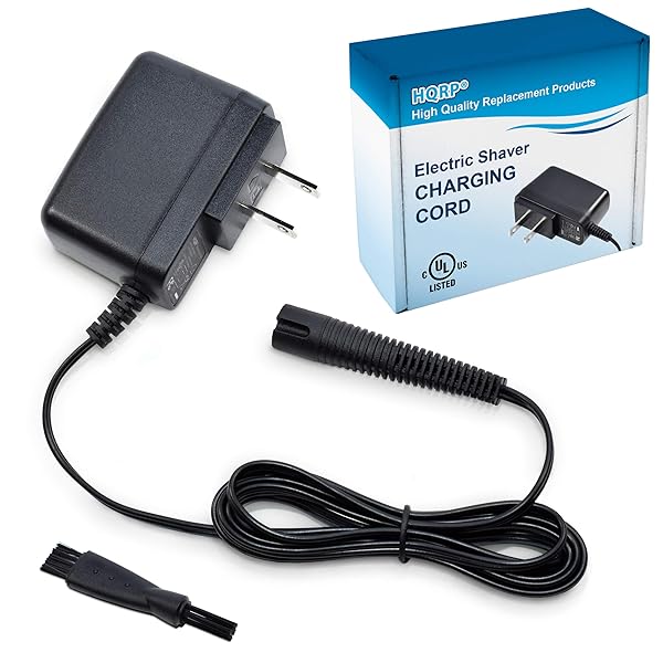 HQRP 12V Charger for Braun Series 7 9 3 5 1 Shavers AC Adapter Power Cord and Cleaning Compatible with Model 330s-4 320s-4 3020s