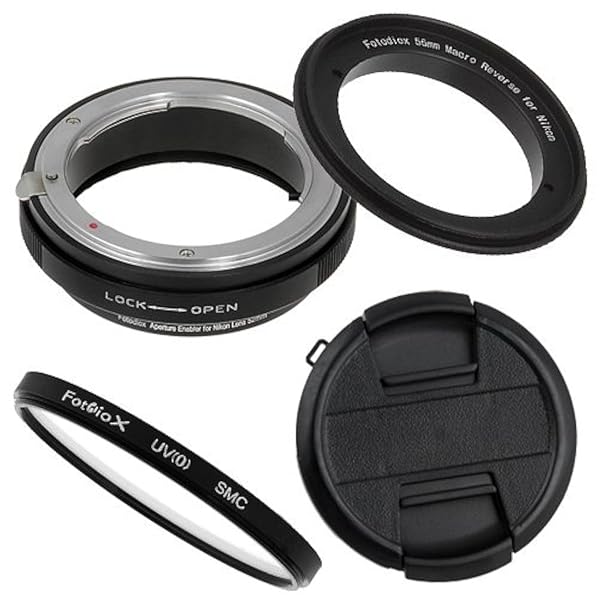 Fotodiox 55mm Macro Reverse Ring Filter Kit for Nikon F-Mount: UV Filter & Aperture Control Included