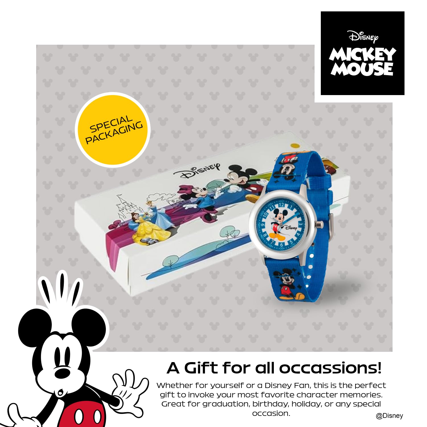 Disney Disney Mickey Mouse Kids Stainless Steel Time Teacher Analog Quartz Watch - View 6 of 6