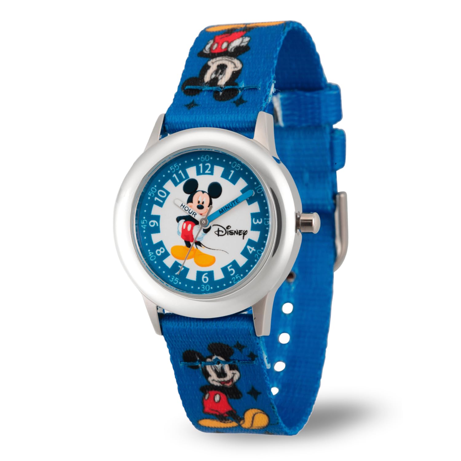 Disney Mickey Mouse Kids Stainless Steel Time Teacher Analog Quartz Watch