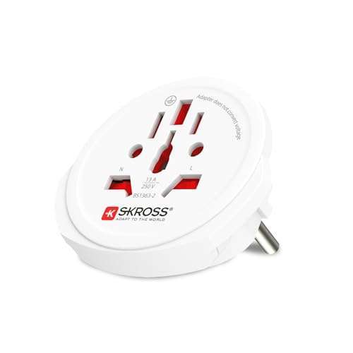 SKROSS Skross World to Europe Travel Adaptor - Compact & Reliable Power Solution