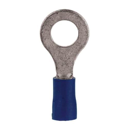 Buy 100 Pack Bay Vinyl Terminal Ring Connectors 16/14 Gauge 1/4 Inch - Durable Blue BVRT14