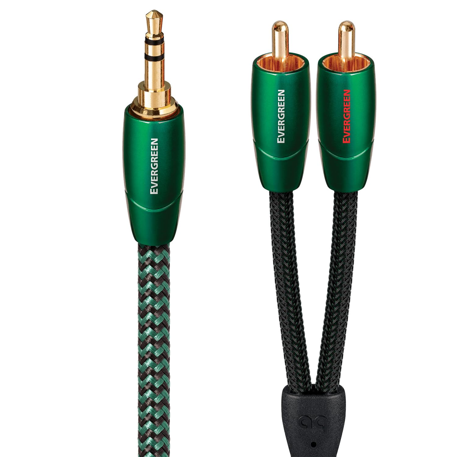 AudioQuest Evergreen 1.5m Stereo Connection Cable: 3.5mm Jack to RCA Outputs (J2P) for Superior Sound Quality