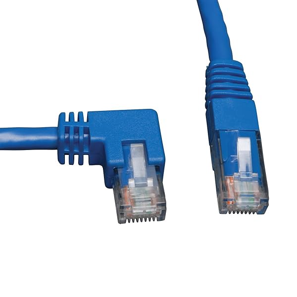 Eaton Tripp Lite 10-ft Cat6 Gigabit Patch Cable (RJ45 Left Angle M to M) - Blue, High-Speed Networking Solution