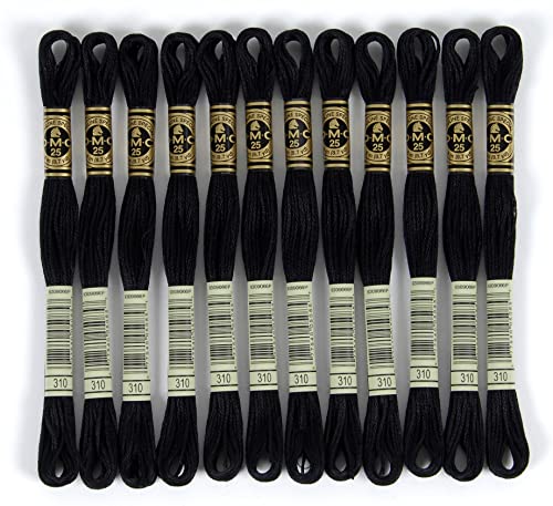 DMC Buy DMC 6-Strand Black Embroidery Cotton Floss (117-310) - Perfect for Crafting & Sewing Projects