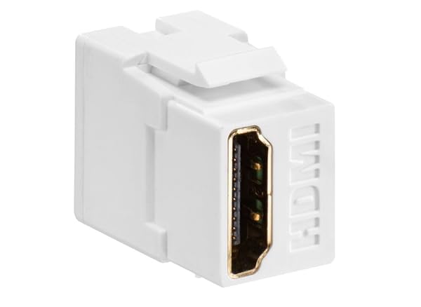 Leviton 40834-W QuickPort HDMI Connector - White Feed Through for Easy Installation