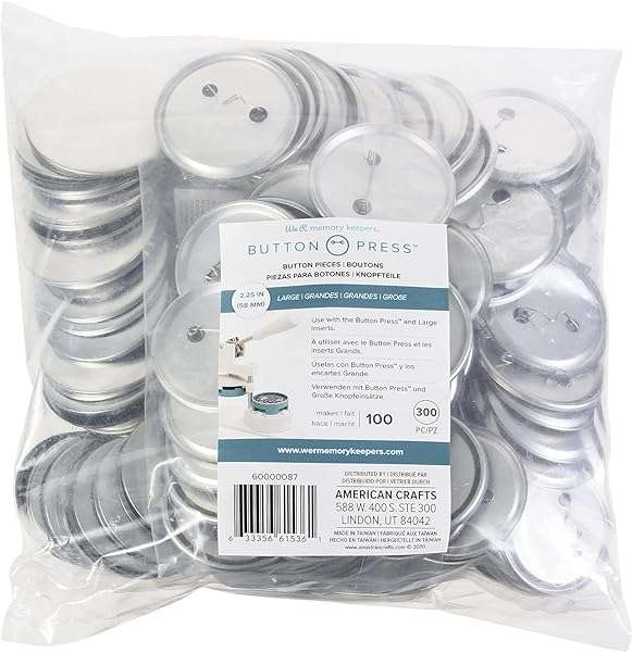 We R Memory Keepers Create Custom Buttons Easily with We R Memory Keepers 100 Pack - Ideal for School, Work & Church Activities
