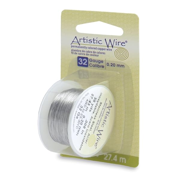 Artistic Wire Artistic Wire 32 Gauge Stainless Steel Craft Wire - 30 Yards for Jewelry & DIY Projects