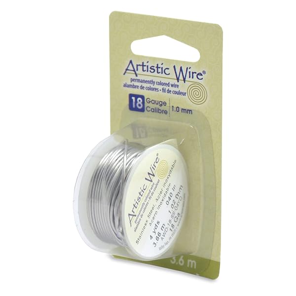 Artistic Wire Artistic Wire 18 Gauge Stainless Steel Jewelry Wrapping Wire - 4 Yards for Crafting