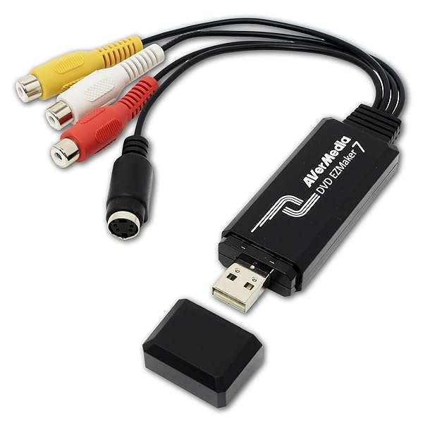 AVerMedia AVerMedia EZMaker 7 USB Video Capture Card: Convert VHS to DVD, RCA & S-Video, Windows 11 & Mac Compatible - View 3 of 5