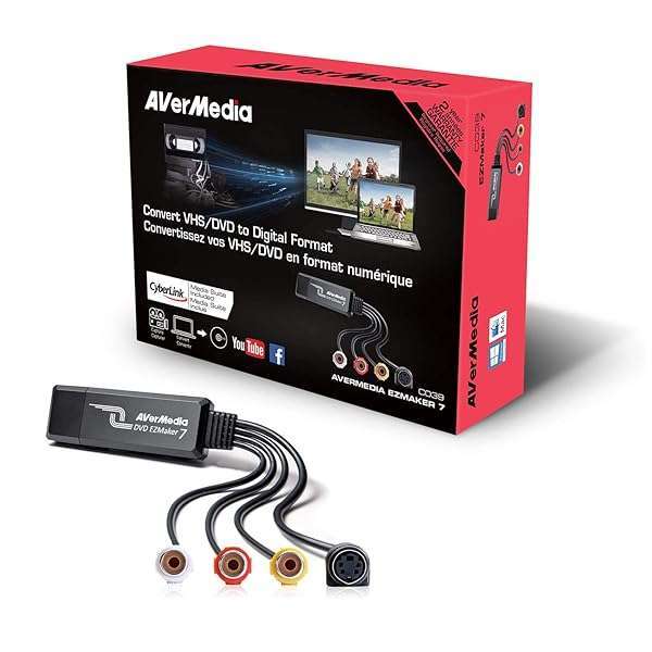 AVerMedia AVerMedia EZMaker 7 USB Video Capture Card: Convert VHS to DVD, RCA & S-Video, Windows 11 & Mac Compatible - View 4 of 5