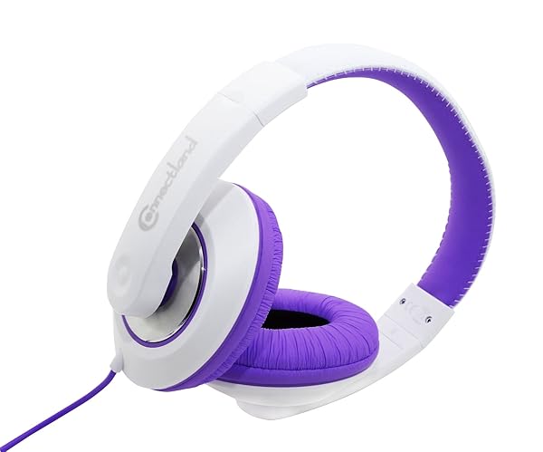 Syba Connectland Over Ear Wired Headphones with Microphone - Lightweight Adjustable for Kids, Teens & Adults - Purple CL-AUD63032 - View 4 of 8