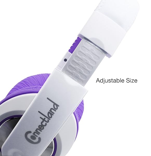 Syba Connectland Over Ear Wired Headphones with Microphone - Lightweight Adjustable for Kids, Teens & Adults - Purple CL-AUD63032 - View 6 of 8