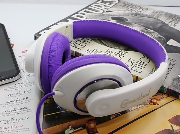 Syba Connectland Over Ear Wired Headphones with Microphone - Lightweight Adjustable for Kids, Teens & Adults - Purple CL-AUD63032 - View 7 of 8