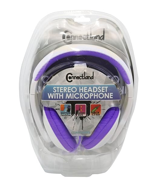 Syba Connectland Over Ear Wired Headphones with Microphone - Lightweight Adjustable for Kids, Teens & Adults - Purple CL-AUD63032 - View 8 of 8