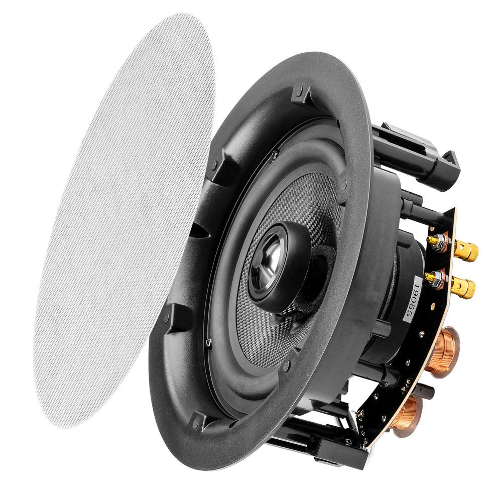 OSD 6.5 Inch Ceiling Speaker Pair 150W Trimless Magnetic Grille Pivoting Tweeter Paintable Grille ACE640