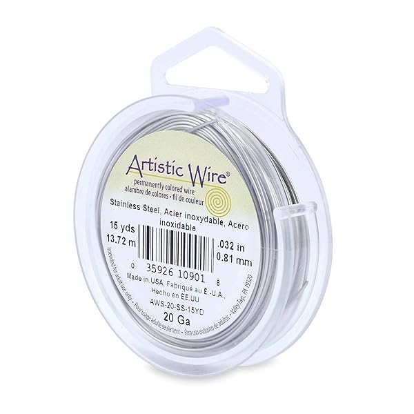 Artistic Wire Artistic Wire 20 Gauge Stainless Steel Jewelry Wrapping Wire - 15 Yards for Crafting